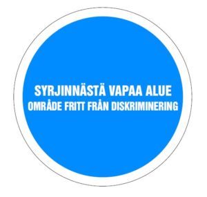 Syrjinnästä vapaa alue -merkki. 